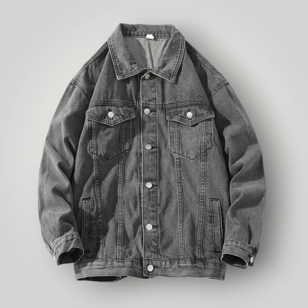 Veste en jean grise homme