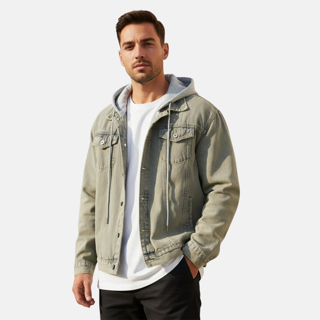 Veste en jean homme kaki