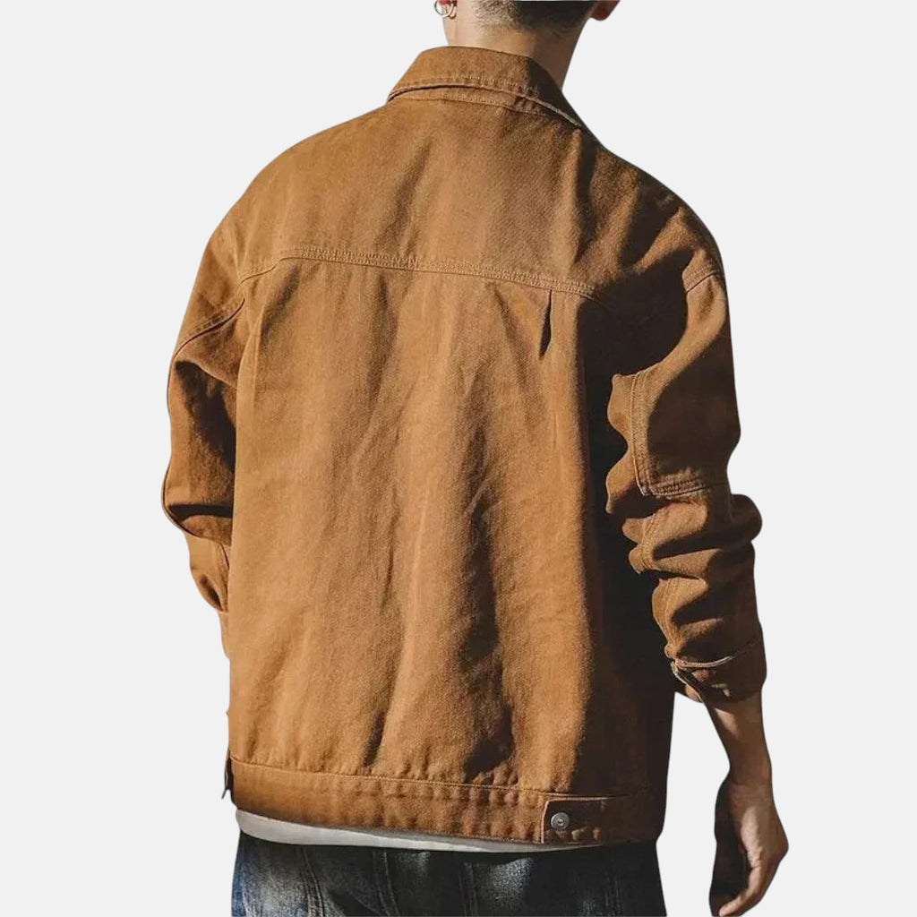 Veste en jean homme marron