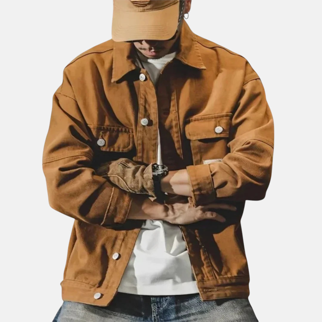 Veste en jean homme marron