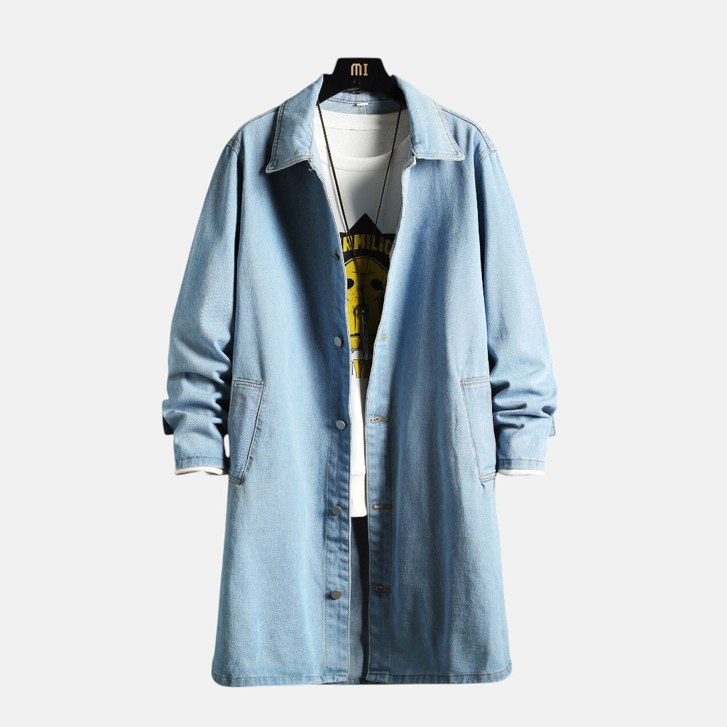 Veste en jean longue homme