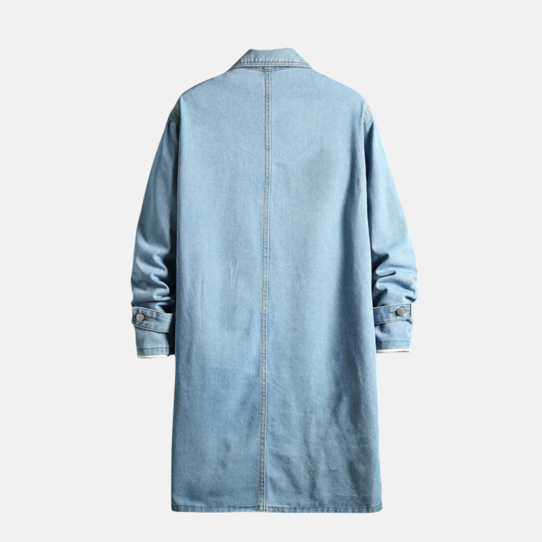 Veste en jean longue homme