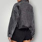 Veste en jean noir délavé