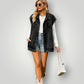 Veste en jean noir long