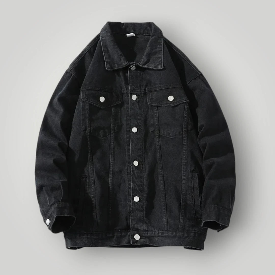 Veste en jean noir oversize homme