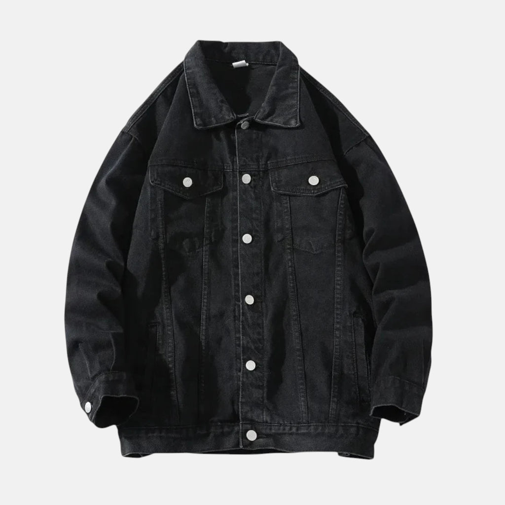 Veste en jean noir oversize homme