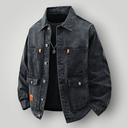 Veste en jean noire loose homme