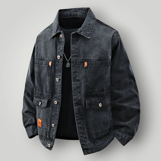 Veste en jean noire loose homme
