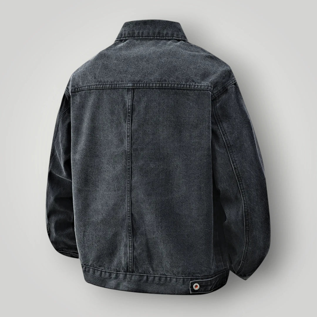 Veste en jean noire loose homme
