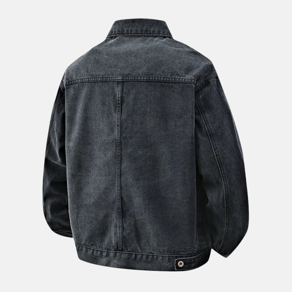 Veste en jean noire loose homme