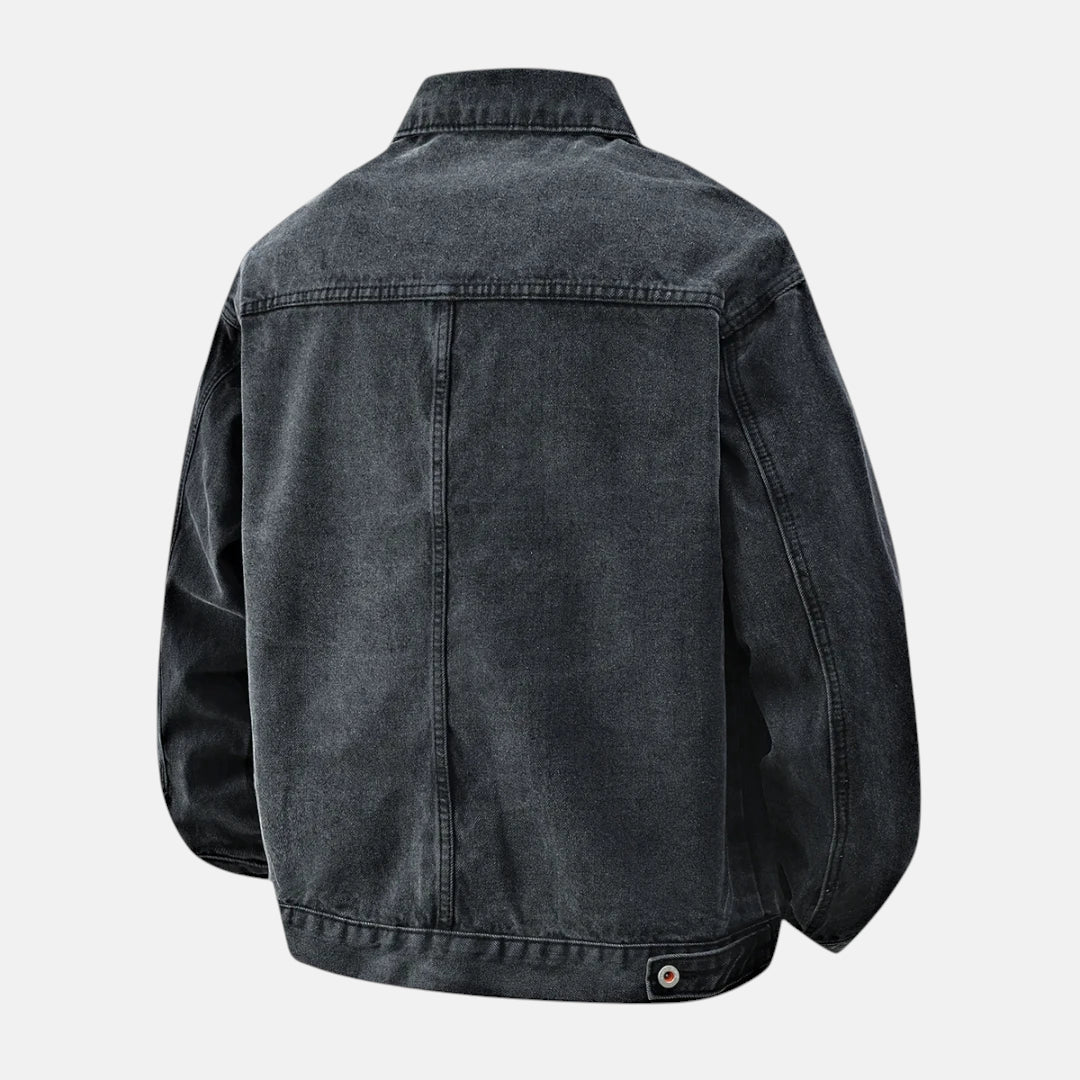 Veste en jean noire loose homme