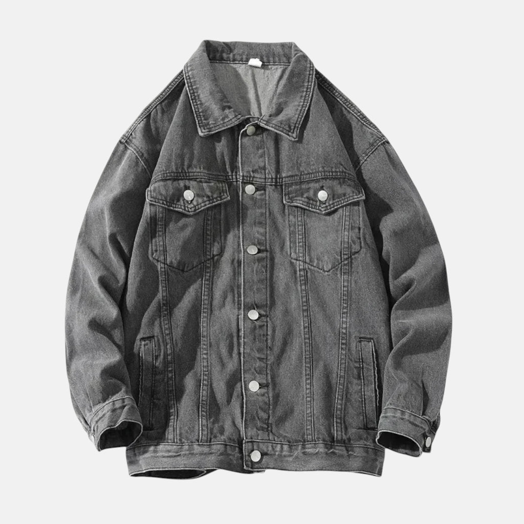 Veste en jean oversize grise homme