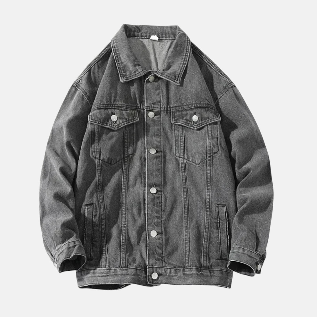 Veste en jean oversize grise homme