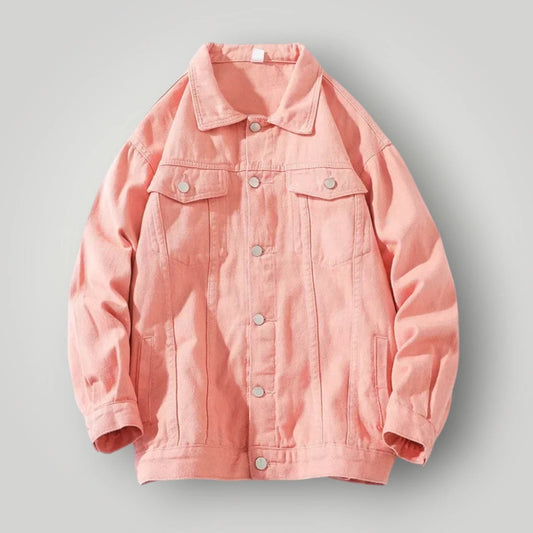 veste en jean rose homme