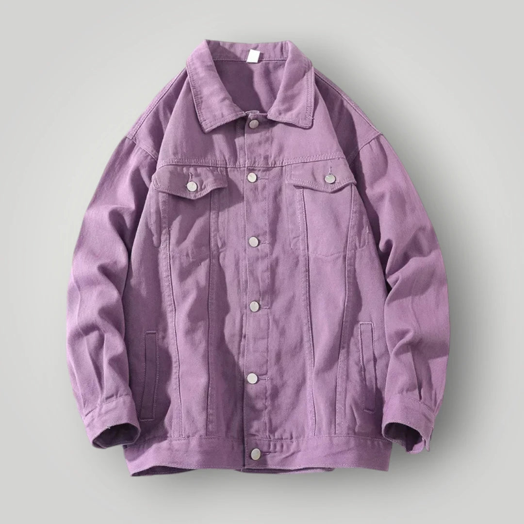 Veste en jean violette homme