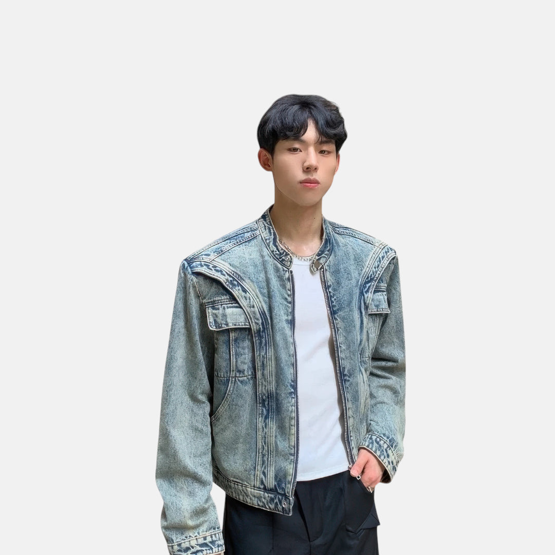 Veste en jean zippé homme