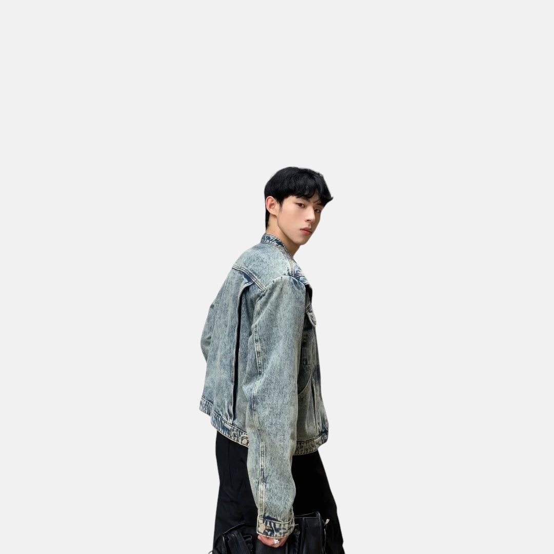 Veste en jean zippé homme