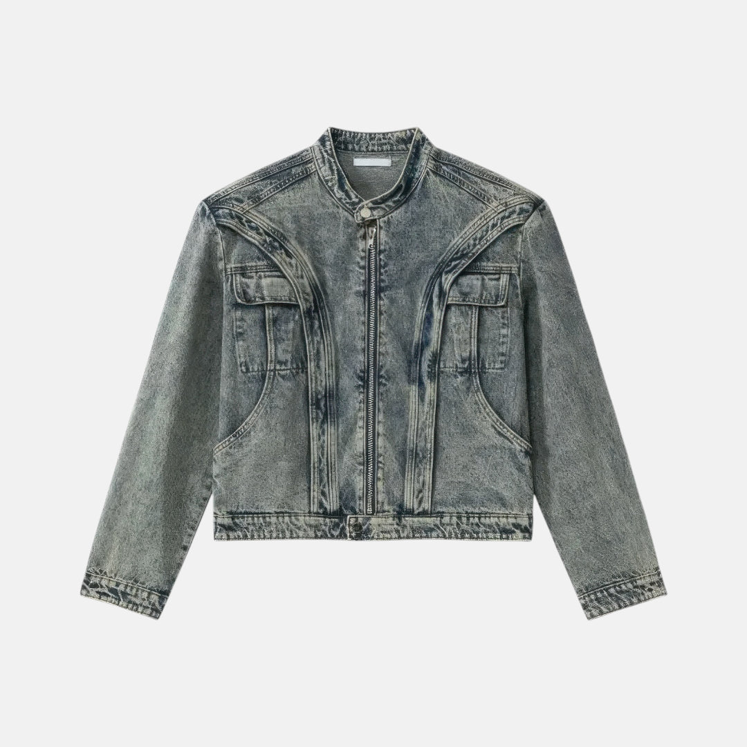 Veste en jean zippé homme