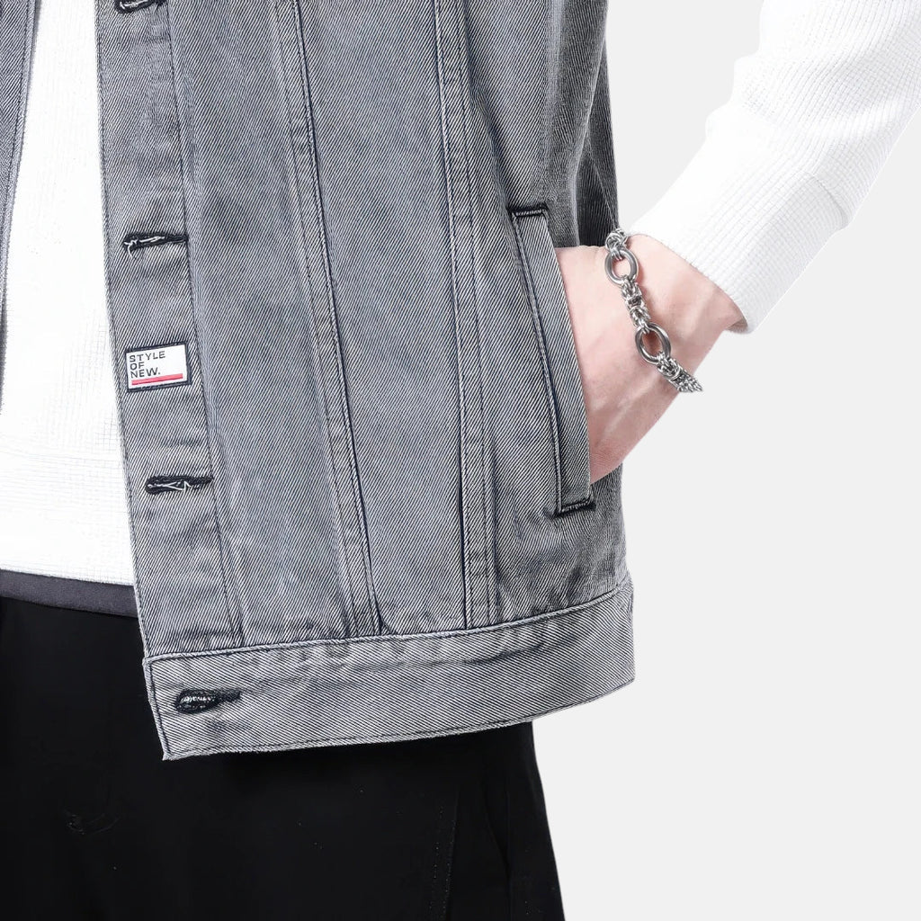 Veste grise sans manche en jean homme