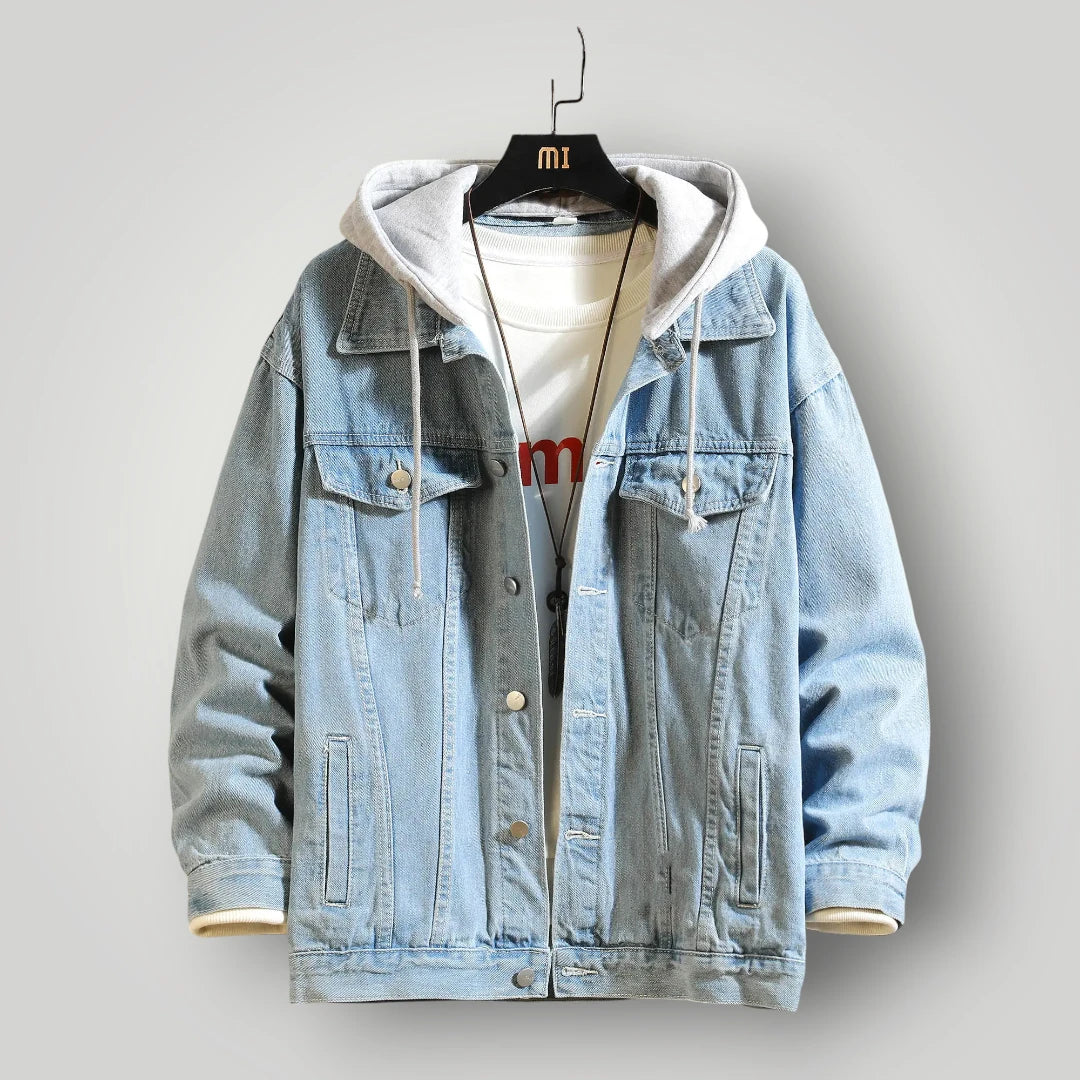 Veste jean capuche homme