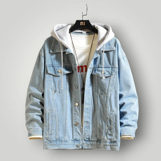 Veste jean capuche homme