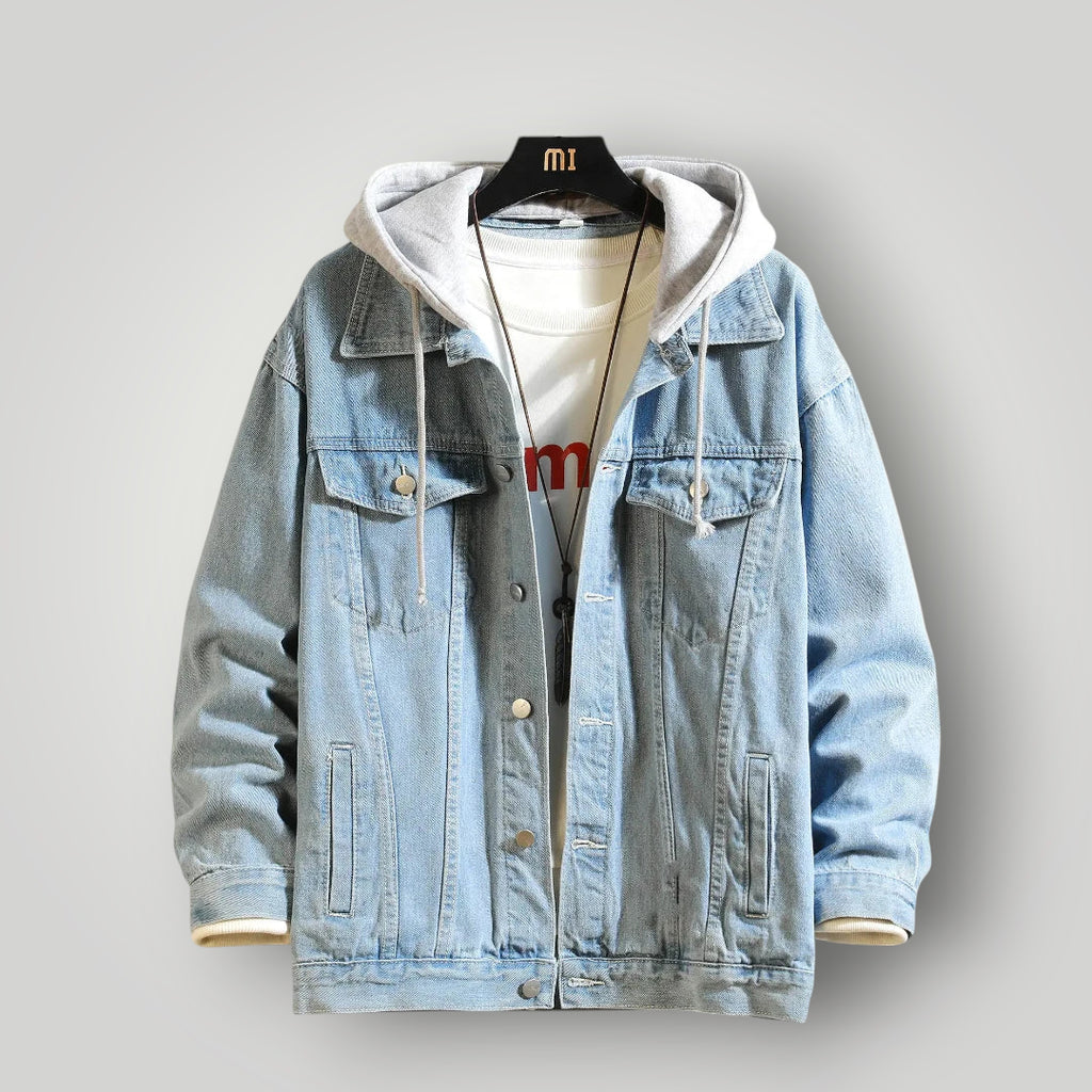 Veste jean capuche homme