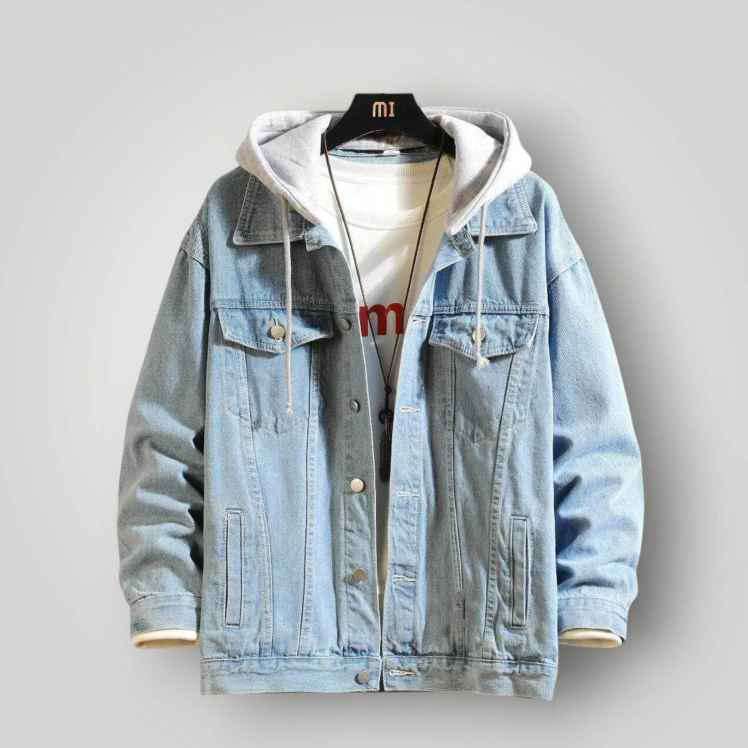 Veste jean capuche homme