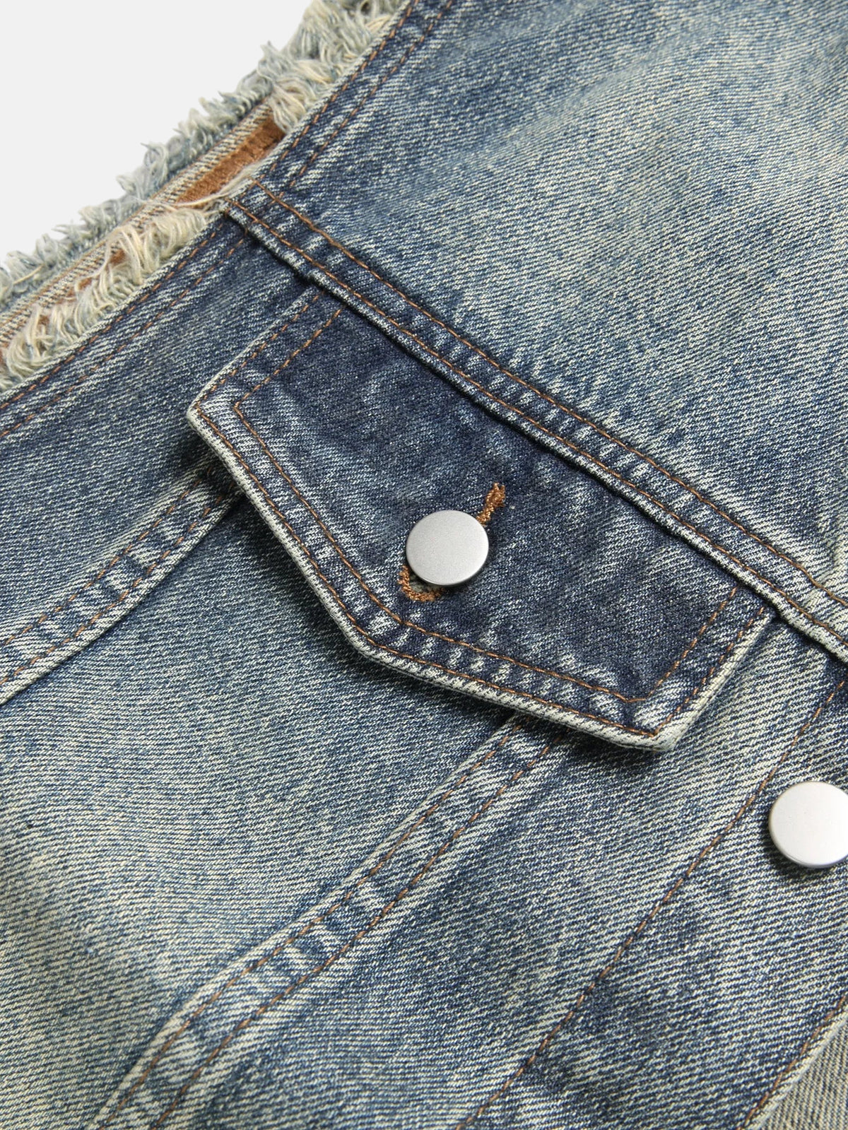Veste sans manche en jean délavé homme