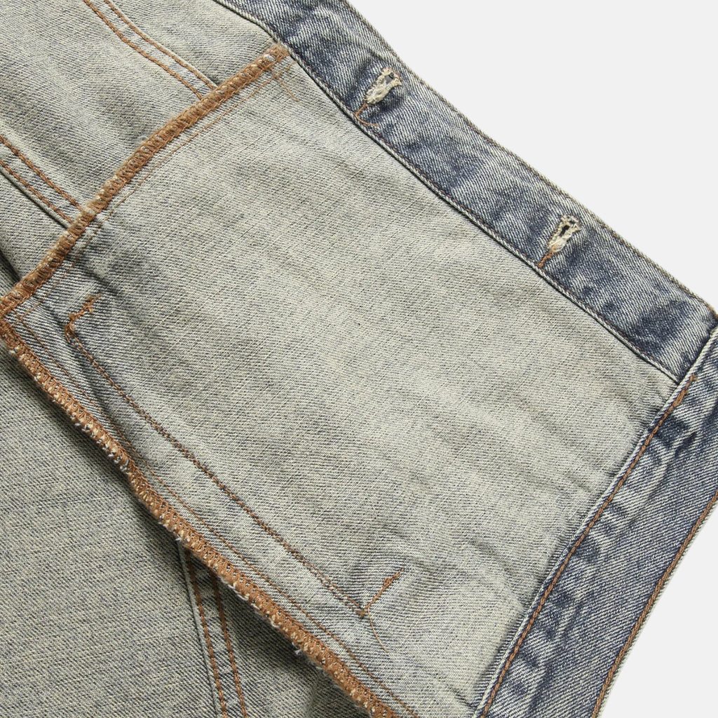Veste sans manche en jean délavé homme