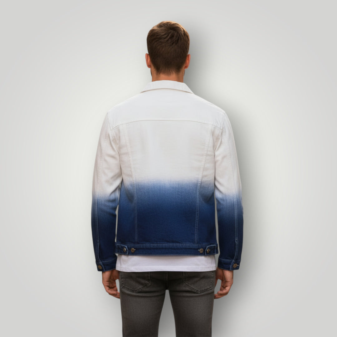 Veste en jean blanche et bleu homme