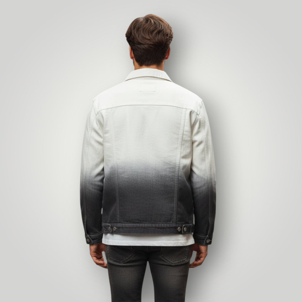 Veste en jean blanche et grise homme