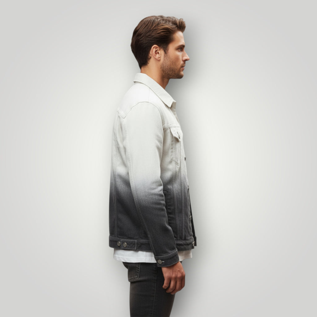 Veste en jean blanche et grise homme