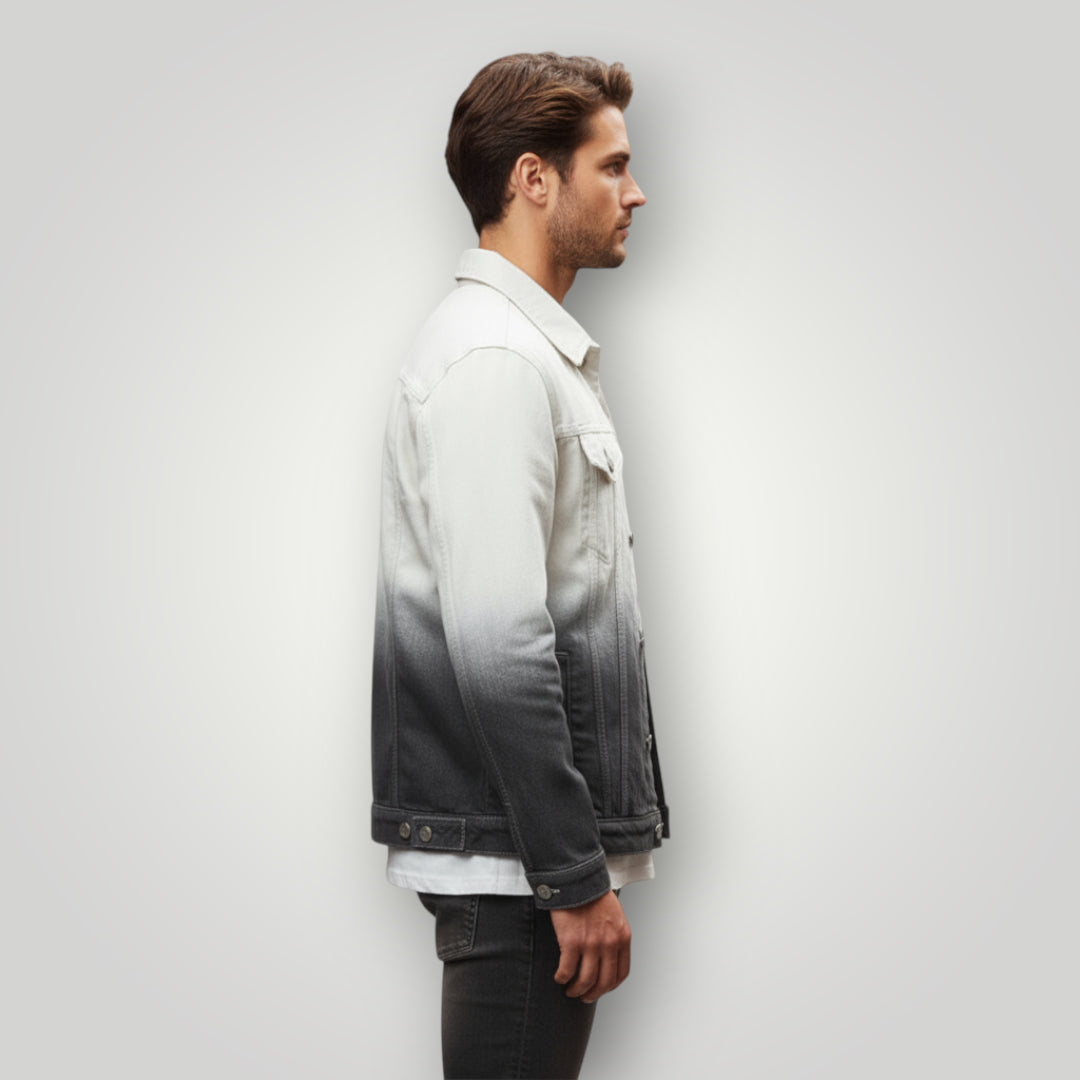 Veste en jean blanche et grise homme