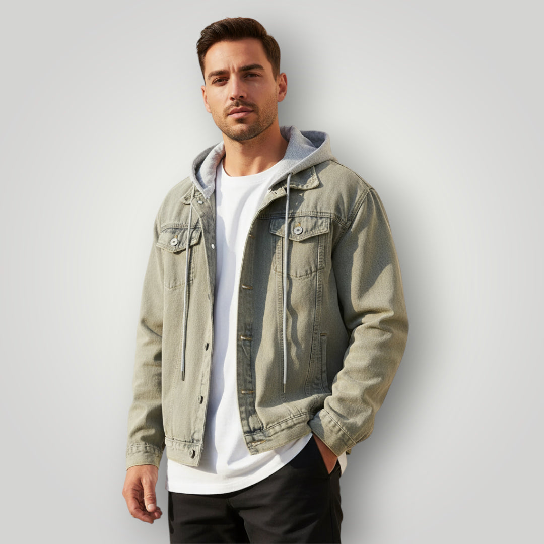 Veste en jean homme kaki